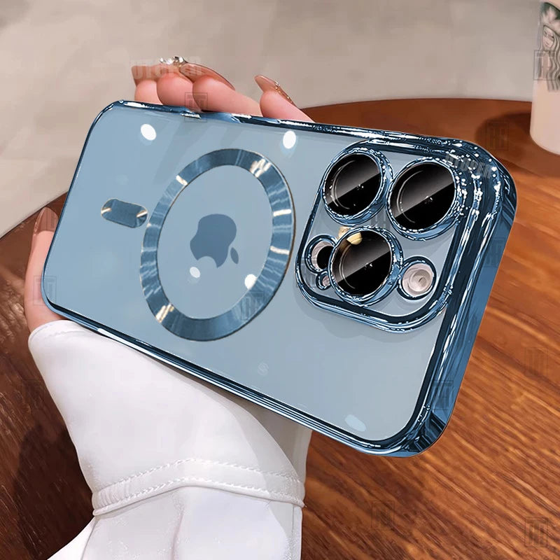 Official Desert Gold iPhone Case – Clear MagSafe Magnetic Lens Protection Cover for iPhone 11–17 Series | Pro / Pro Max / Air / Plus