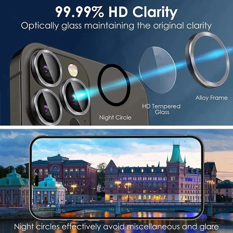 3PCS Camera Lens Glass Protector for iPhone 11–16 Series | Pro / Pro Max / Mini / Plus | Scratch-Resistant Protective Glass
