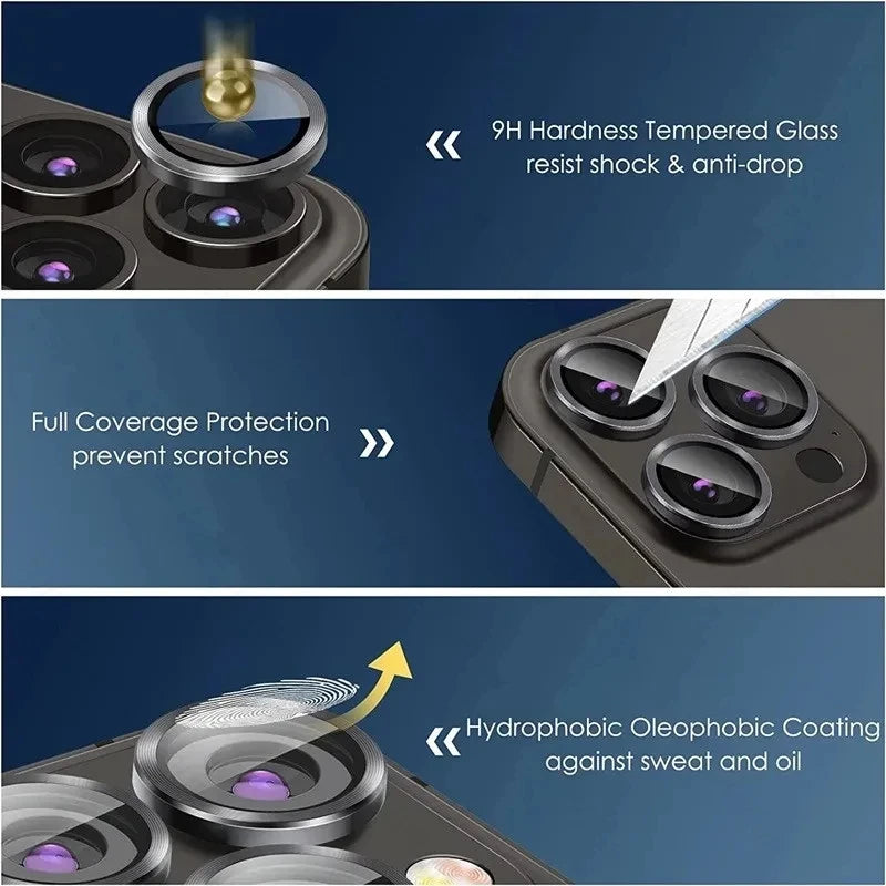 3PCS Camera Lens Glass Protector for iPhone 11–16 Series | Pro / Pro Max / Mini / Plus | Scratch-Resistant Protective Glass