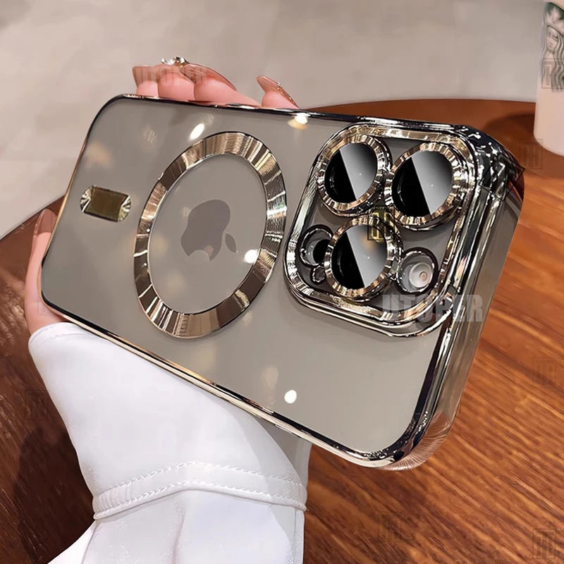 Official Desert Gold iPhone Case – Clear MagSafe Magnetic Lens Protection Cover for iPhone 11–17 Series | Pro / Pro Max / Air / Plus
