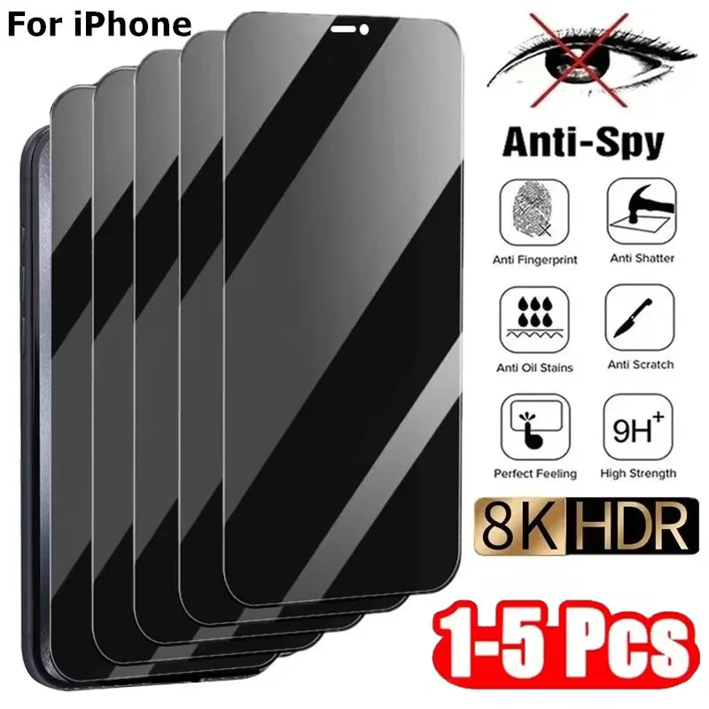Privacy Anti-Spy Tempered Glass Screen Protector for iPhone 7–17 Series | Pro / Pro Max / Mini / SE / Plus / XR / Air