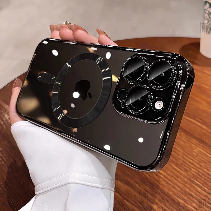 Official Desert Gold iPhone Case – Clear MagSafe Magnetic Lens Protection Cover for iPhone 11–17 Series | Pro / Pro Max / Air / Plus