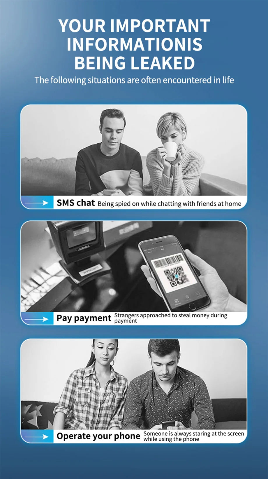 2PCS Anti-Spy Tempered Glass + 1PC Phone Case Set for iPhone 11–15 Series | Screen Protector & Protective Cover