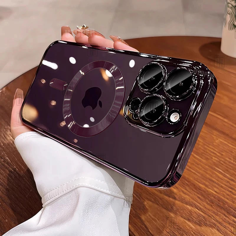 Official Desert Gold iPhone Case – Clear MagSafe Magnetic Lens Protection Cover for iPhone 11–17 Series | Pro / Pro Max / Air / Plus