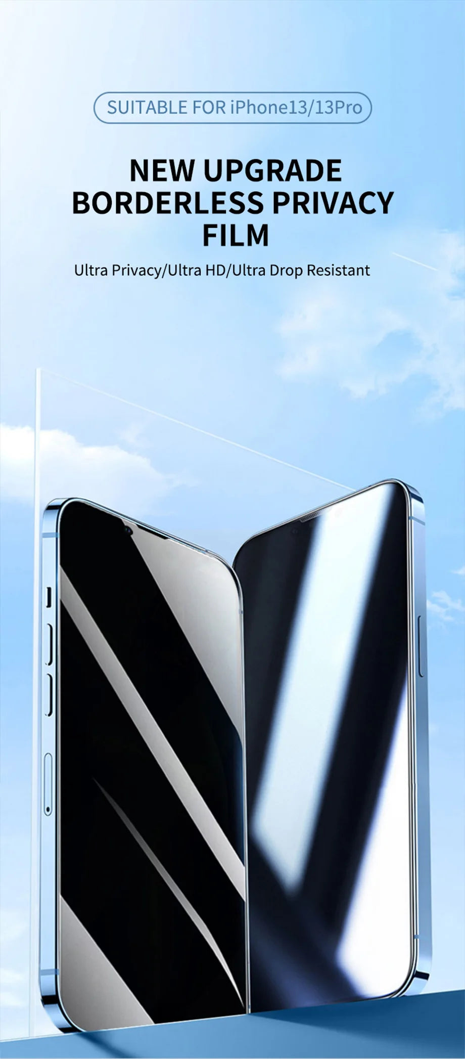 2PCS Anti-Spy Tempered Glass + 1PC Phone Case Set for iPhone 11–15 Series | Screen Protector & Protective Cover